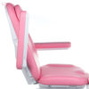 fotel modena różowy - bok - uniesiony podłokietnik