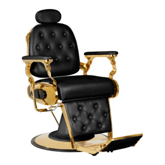 Gabbiano fotel barberski Francesco gold czarny