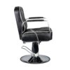 Gabbiano fotel barberski Matteo czarny zdjęcie z boku